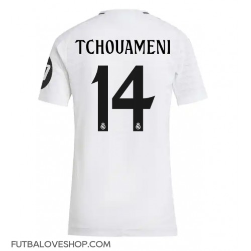 Dres Real Madrid Aurelien Tchouameni #14 Domáci pre Ženy 2024-25 Krátky Rukáv